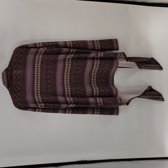 Double D Ranch Open Front Shawl Cardigan Size 1X Multi Autumn Fall Colors - Picture 10 of 11